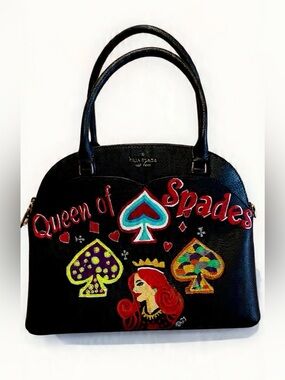 One of a Kind Hand Painted Kate Spade Queen of Spades Satchel Vegas